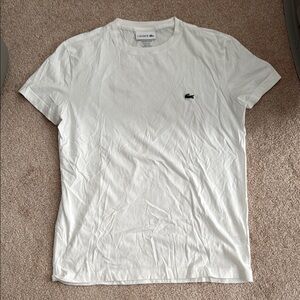 Lacoste White Short Sleeve Tee Classic Crew Neck
